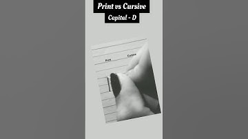 How to write Capital Letter (D) Print vs Cursive #handwriting #english #shorts