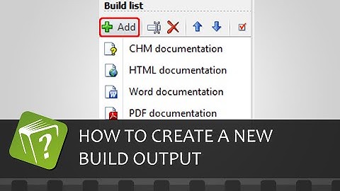 How to create a new documentation output to be published (Step-by-step guide)