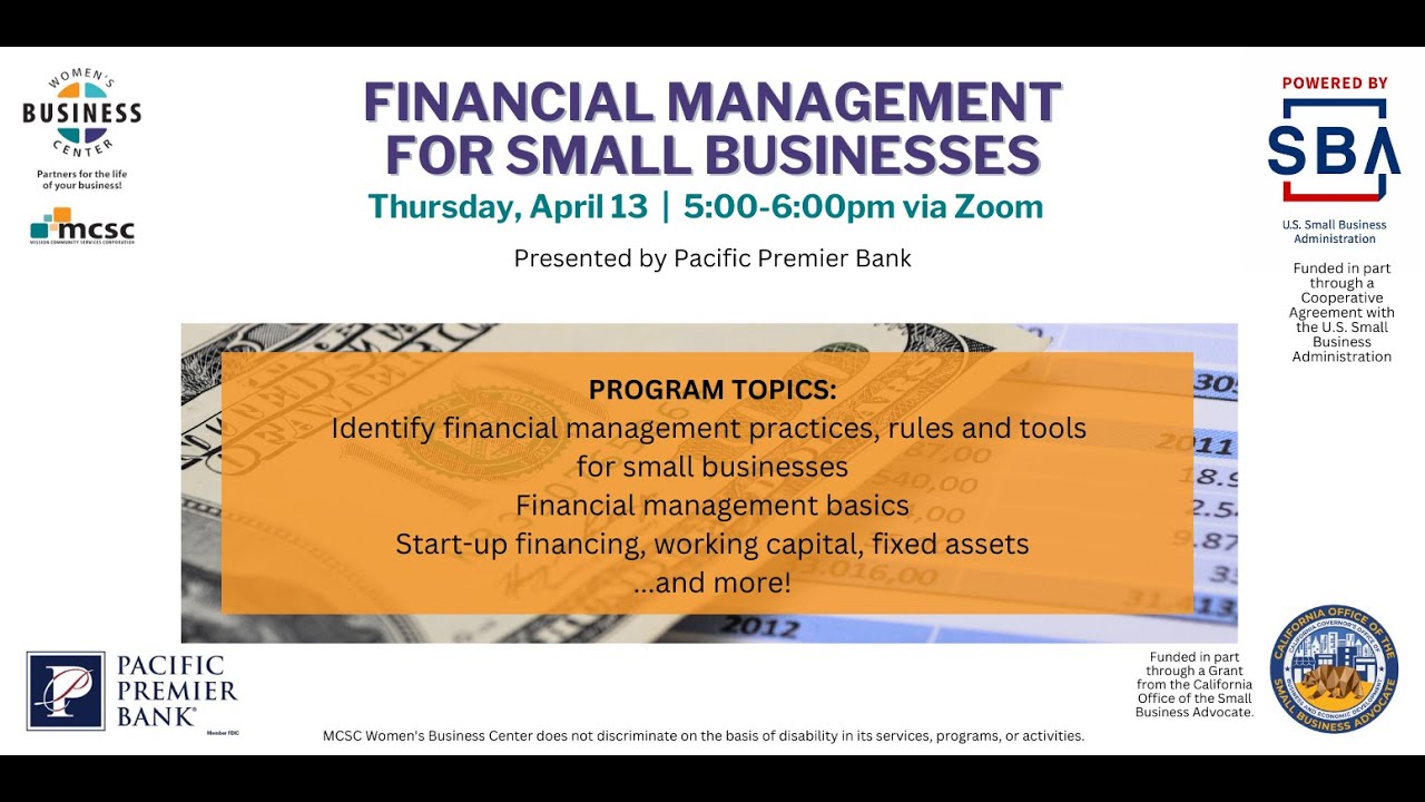 Financial Management For Small Businesses YouTube