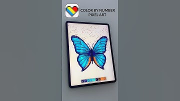 Pixel Art Coloring Book 🎨 Color by Number KAWAII LOVE | Relaxing Coloring Game #shorts #games