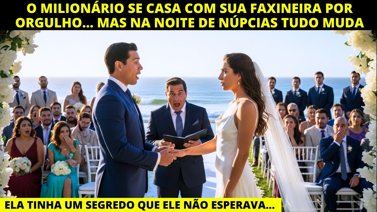 O MILIONÁRIO SE CASA COM SUA FAXINEIRA POR ORGULHO… MAS NA NOITE DE NÚPCIAS TUDO MUDA