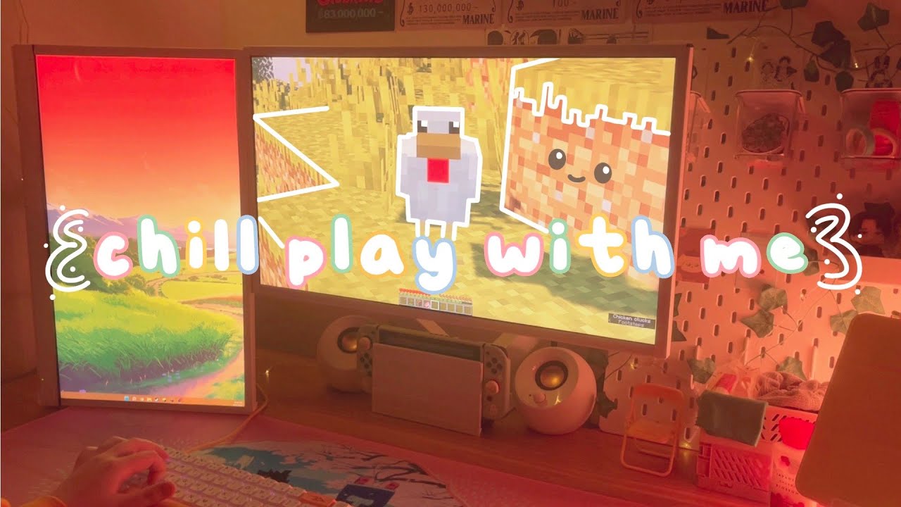 🌳 chill play with me // 1 hour calming minecraft gameplay to sleep ...