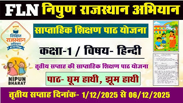 FLN Nipun Rajasthan Abhiyan l FLN Class 1 Hindi Weekly Teaching Lesson Plan l FLN teaching plan l...