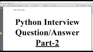 Python Interview Question Answer : Part-2