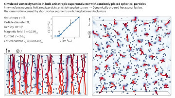 Vortices in superconductor with small spherical inclusions in intermediate field and high current