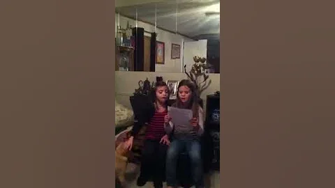 Granddaughters and dog