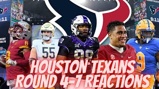 Houston Texans Round 4-7 Reaction! Texans win the 2023 NFL Draft
