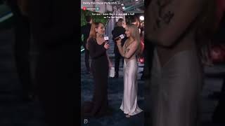 Sabrina Carpenter interviewed by Amelia Dimoldenberg at the Vanity Fair's Oscars party.