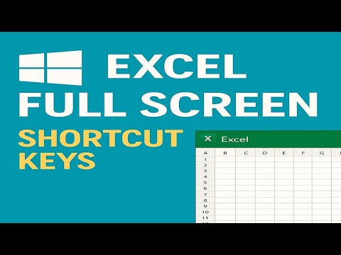 Shortcut Keys to Switch to Full Screen in Excel | Shortcut Keys to ...