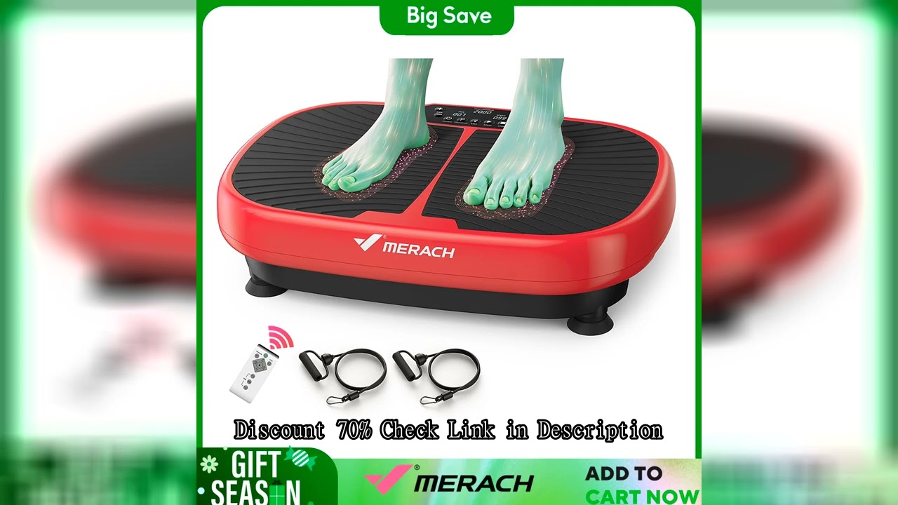 MERACH EMS Vibration Plate Exercise Machine for Lymphatic Drainage Relieve Pain Help Sleep Fat Burni