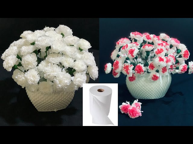 How to make tissue paper flower- super easy method/ easy birthday