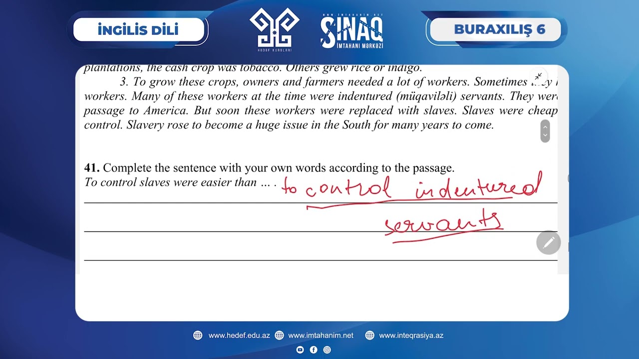Hədəf. Buraxılış - 6. Sınaq. İngilis dili. 10-ci sinif. 19.02.2023