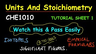 CHE1010 2025 TUTORIAL SHEET 1 SOLVED.  UNZA MAIN CAMPUS