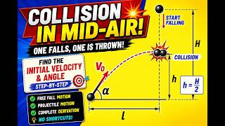 🎯 🚀 Collision in Mid-Air! One Falls, One is Thrown 🤯 Find the Launch Speed & Angle |  📚🔥