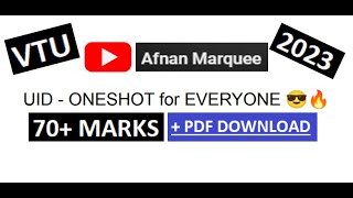 UID - ONE SHOT👌 Best 15 MINS REVISION Video 💯SUPER TRICKS 2023 EXAM🤩🎯🔥🔥🔥 7SEM CSE ISE #vtu #2023