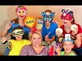 Family Unboxing Room! Learn English Words with Sign Post Kids! Animal Masks!