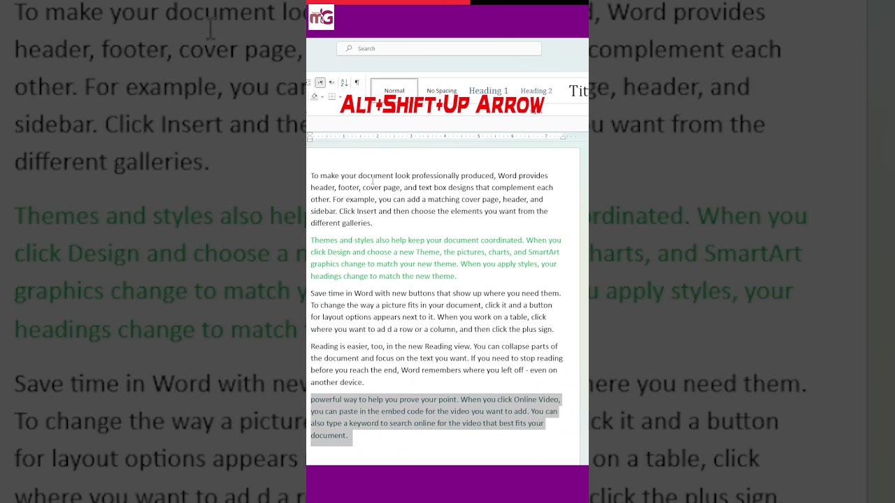 A Guide to Alt+Shift+Arrow Keys in microsoft word 