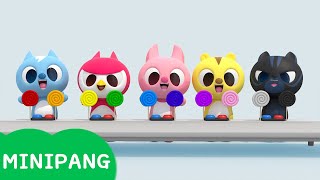 Aprende colores con Miniforce |comiendo dulces| Color play | Mini-Pang TV 3D Play