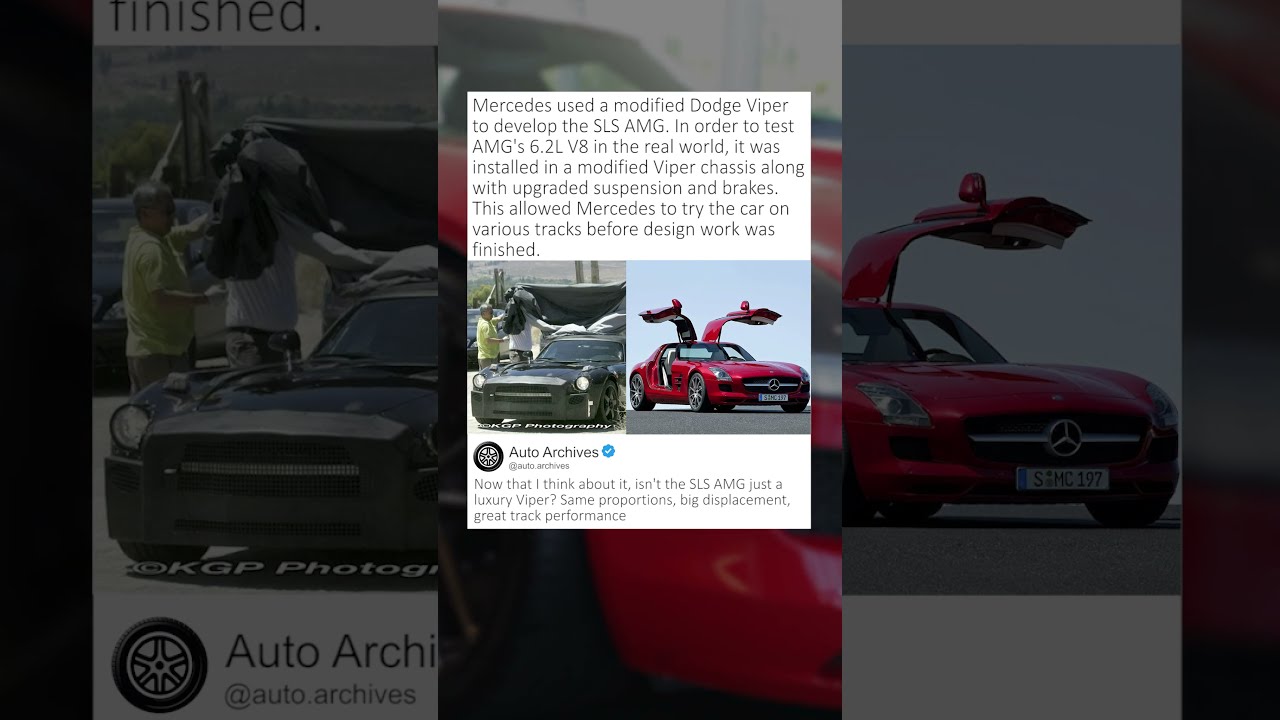 The Mercedes AMG SLS Prototype Was Based On A Viper Automobile Sportscar Cartok
