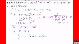 PC: 2.5 Notes: Example 7 - Finding the Zeros of a Polynomial Equation