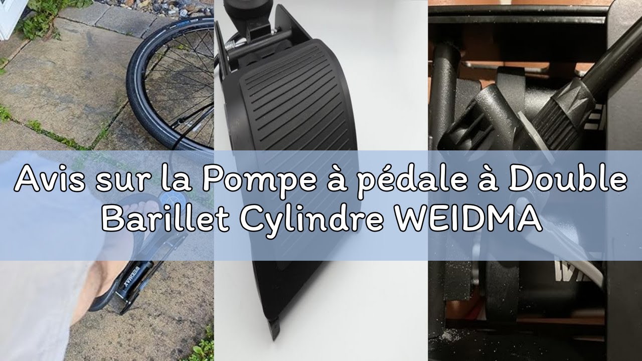 Pompe à Pédale Double Cylindre WEIDMAX - Pompe Pied Vélo Voiture Avec Manomètre, Valve Intelligente Presta/Schrader