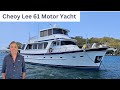 Live on board 410000 cheoy lee 62 long range motor yacht boat walkthrough