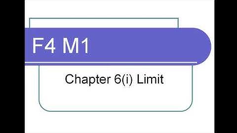 F4 M1 Chapter 6(i) Limit