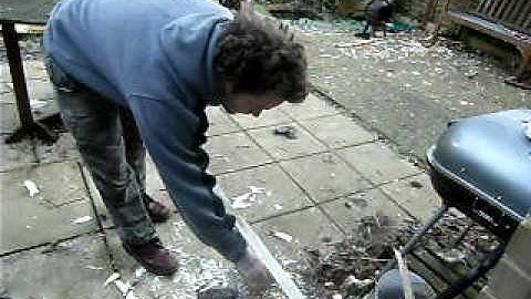 using primitive tools to make a  bow part 3