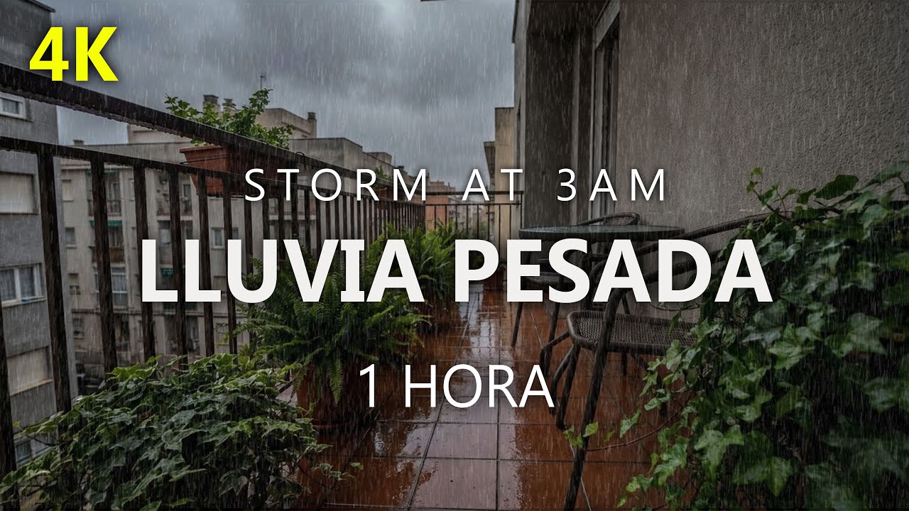 Quedarse Dormido Rápidamente | Fuerte Lluvia En El Balcón Para Un Sueño Profundo Y Relajante