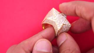 11 Carats Mens Pinky Ring Star Design Celebrity Style Completely Iced Out