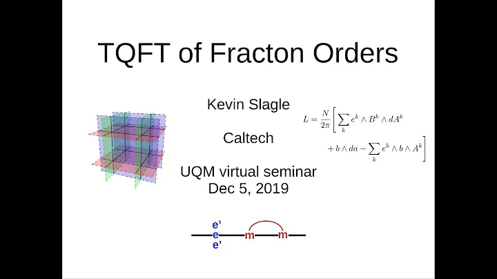 Kevin Slagle: TQFT of Fracton Orders