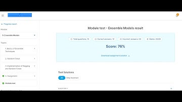 Machine learning Module Test : 9 -- Ensemble Module