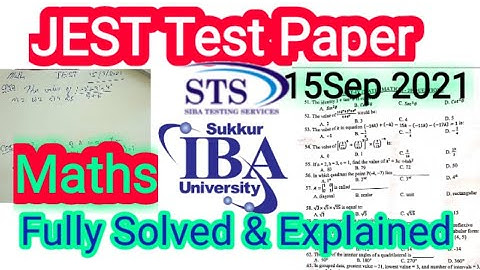 JEST 15Sep 2021 Paper by STS | Solved & Fully Explained | Math JEST Paper | STS Paper | MCQs