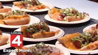 Previewing the new food at Comerica Park