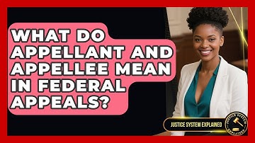 What Do Appellant And Appellee Mean In Federal Appeals? - Justice System Explained