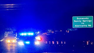Dead bear partially blocking GA-400 North in Sandy Springs