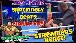 Streamers React! Jacy Jayne shockingly defeats Charlotte Flair!! #wwe #smackdown #wrestling