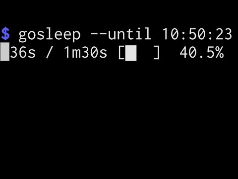 gosleep, sleep human-readable duration/time with progress bar