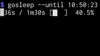 gosleep, sleep human-readable duration/time with progress bar
