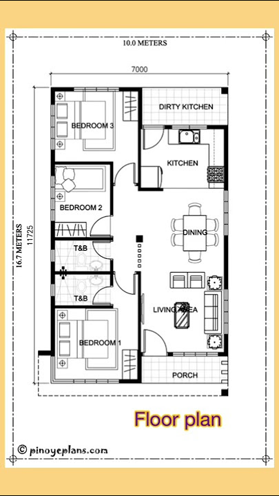 3 bedroom house plan design || small 3 bedroom floor plan || 3 bedroom house plan ||3BHK plan#shorts