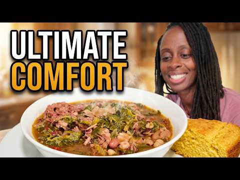 Slow Cooker 15 Bean Soup With Smoked Turkey and Collard Greens