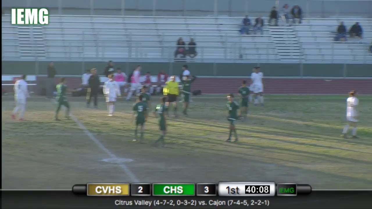 LIVE SOCCER! Citrus Valley vs. Cajon Boys Soccer (12419) City of