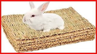 SWSTINLING 3 Pack Rabbit Bunny Mat, Natural Straw Woven Grass Bed Mat Chew Toy Bed for Small Animal screenshot 5