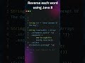 Java 8 | Reverse each word using Java 8 #coding #code #shorts