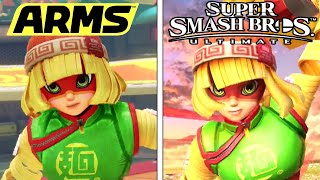 Min Min's Moveset Comparison (ARMS VS SMASH BROS ULTIMATE)