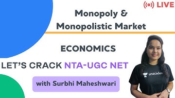 Monopoly & Monopolistic Market | Economics | NTA UGC NET | Surbhi Maheshwari