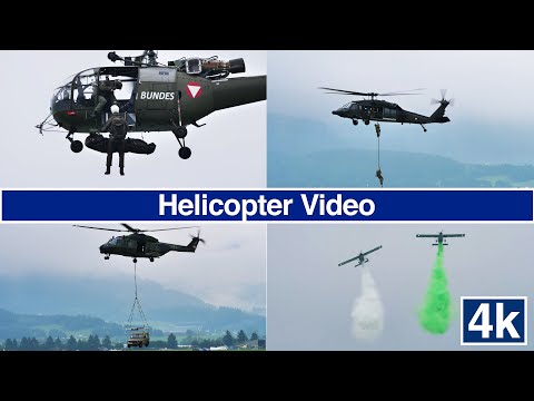 Helicopter Video in 4K at Military Rescue Exercise