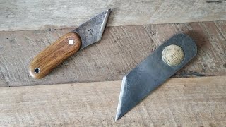 Making two skew knives from an old diamond saw