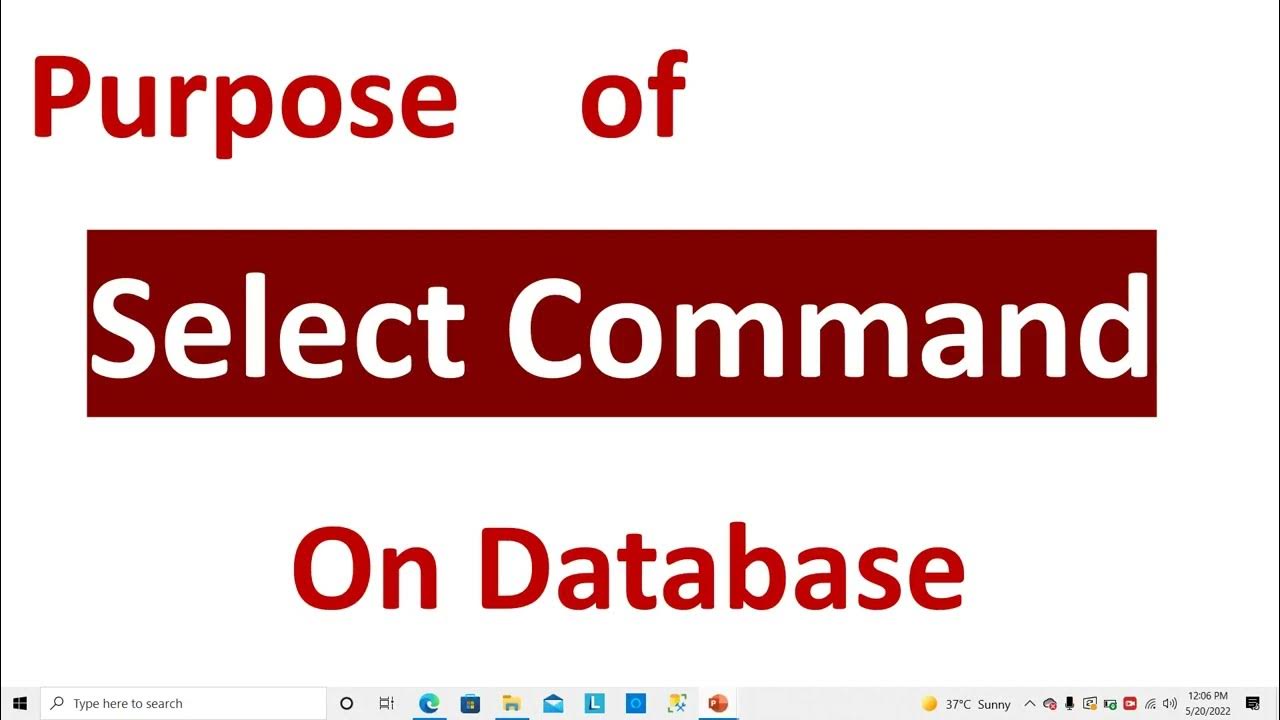 What is the use of Select Command in DBMS - YouTube
