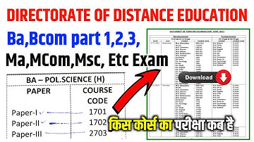 Lnmu Distance part 1,2,3 and Ma,Msc,Mcom Exam जारी ! directorat of distance education june exam 2021